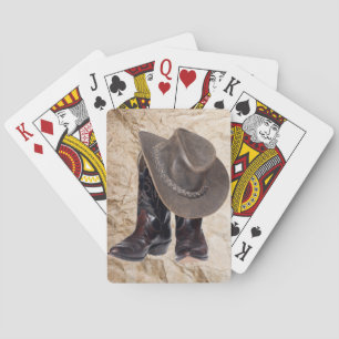 Cowboystiefel und Hut Spielkarten