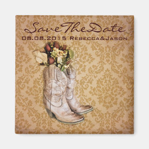 Cowboystiefel Western Hochzeit Save the Date Magnet