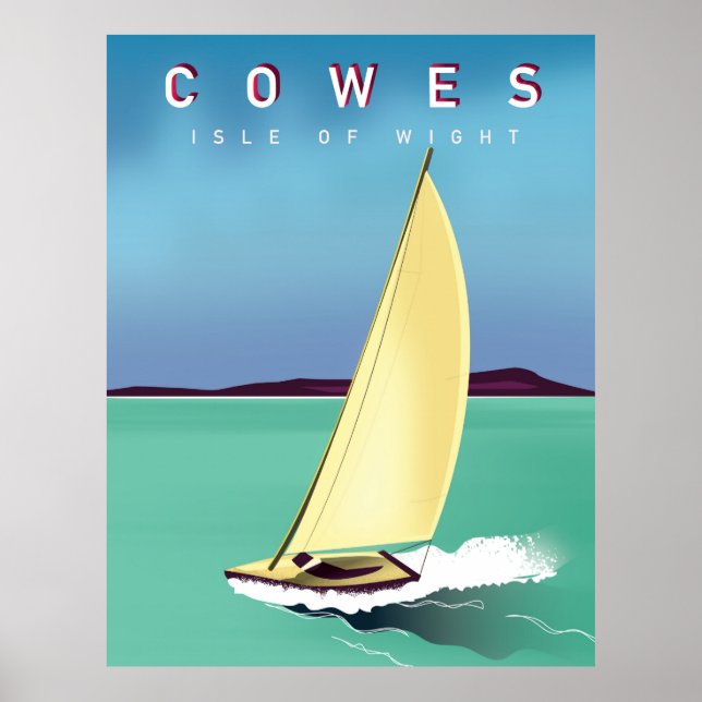 Cowes ist eine Art Reiseplakat. Poster (Vorne)