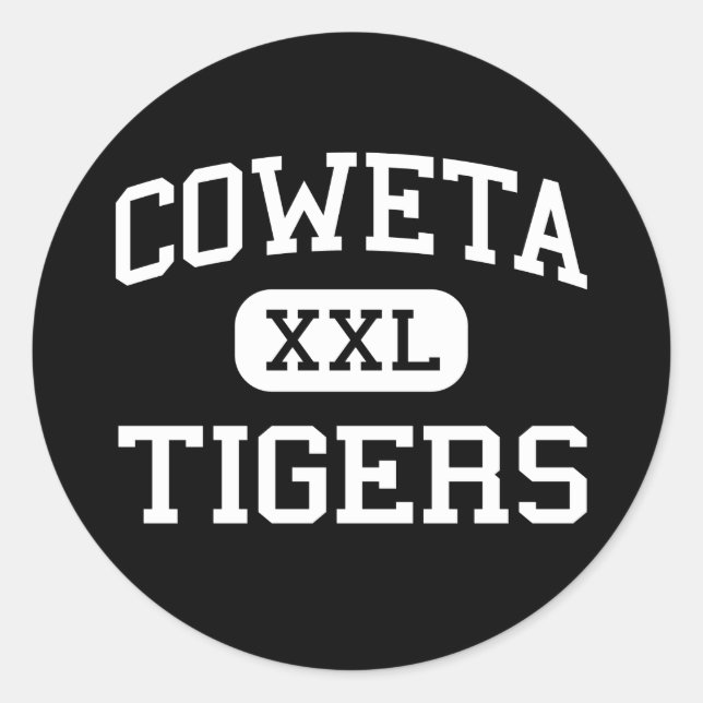 Coweta - Tigers - Junior - Coweta Oklahoma Runder Aufkleber (Vorderseite)