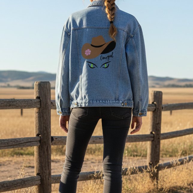 Cowgal Hat Cat Eyes Denim Jacket Jeansjacke (Von Creator hochgeladen)