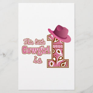 Cowgirl 1. Geburtstag Briefpapier