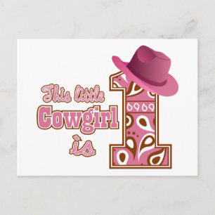 Cowgirl 1. Geburtstag Postkarte