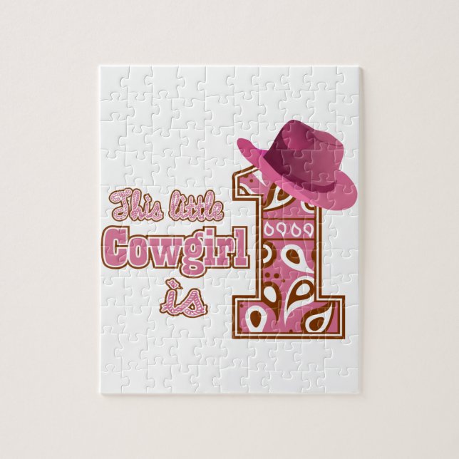 Cowgirl 1. Geburtstag Puzzle (Vertikal)