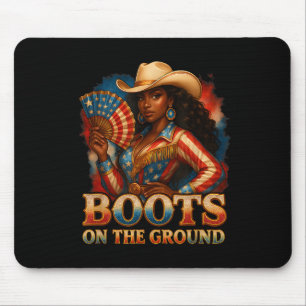 Cowgirl 4. Juli alle amerikanischen Girl Stiefel a Mousepad