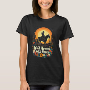 Cowgirl-Abenteuer - Wilde Blumen Wilde Pferde T-Shirt