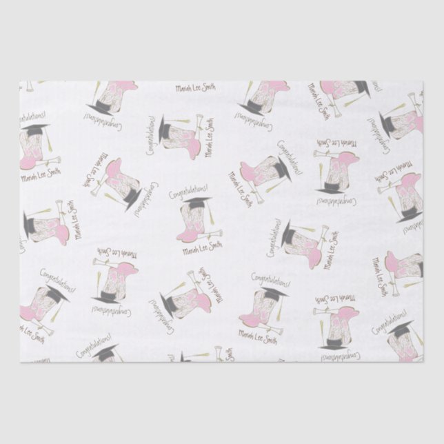 Cowgirl Abschluss Country Western Party Seidenpapier (Vorderseite)