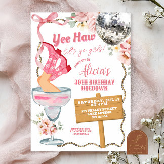 Cowgirl Adult Birthday Hoedown Invitation Einladung
