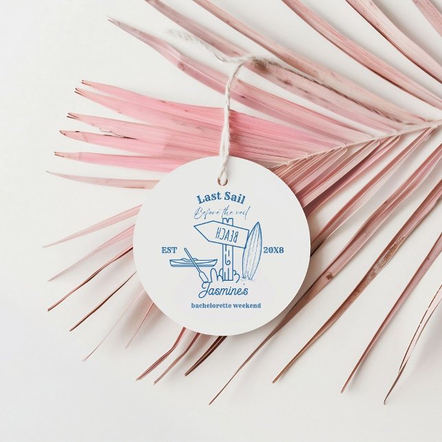 Cowgirl am Blue Ocean Bachelorette Geschenkanhänger (Von Creator hochgeladen)