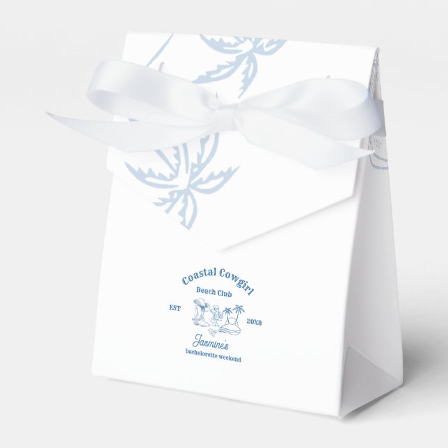 Cowgirl am Blue Ocean Bachelorette Geschenkschachtel (Vorderseite)