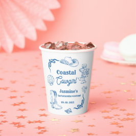 Cowgirl am Blue Ocean Bachelorette Pappbecher