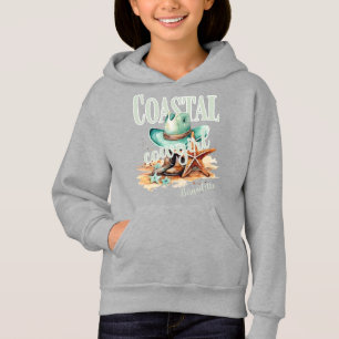 Cowgirl an der Küste mit persönlichem Namen Hoodie