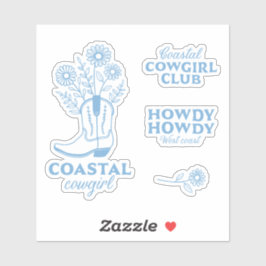 Cowgirl ästhetisch blaue Blumenbündel Aufkleber