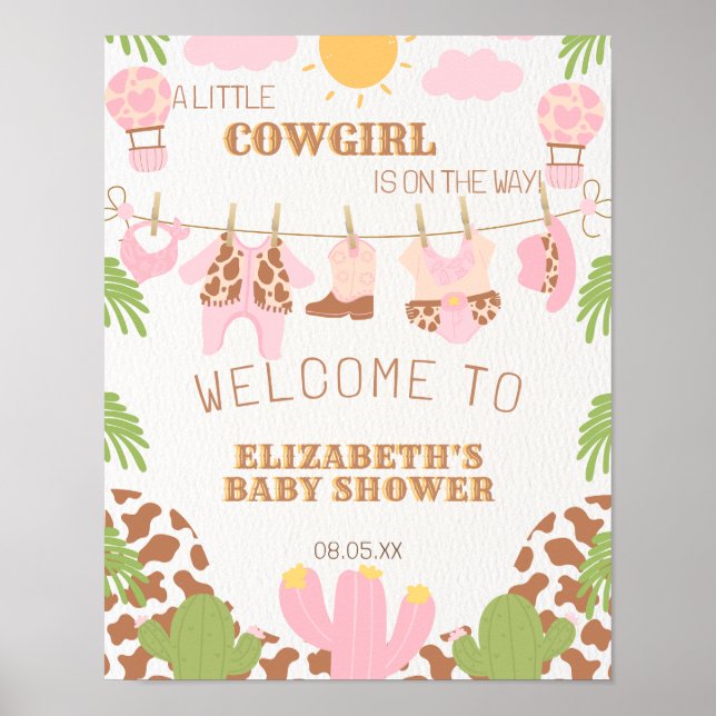 Cowgirl auf der Way Modern Southwestern Welcome Poster (Vorne)