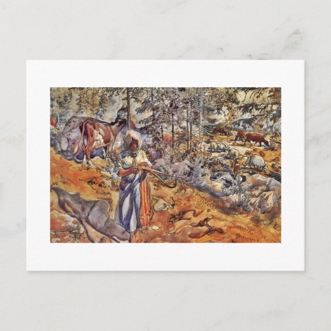 Cowgirl auf der Wiese Postkarte (Vorderseite)