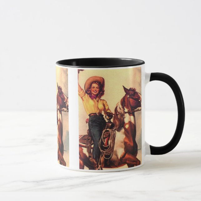 Cowgirl auf ihrem Pferd Tasse (Rechts)