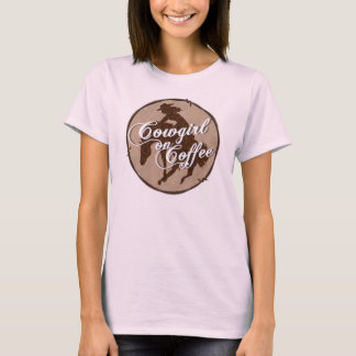 Cowgirl auf Kaffee-Rosa-Trägershirt T-Shirt