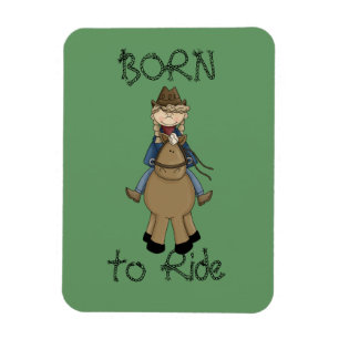 Cowgirl auf Pferderstklassigem Flexi Magneten Magnet