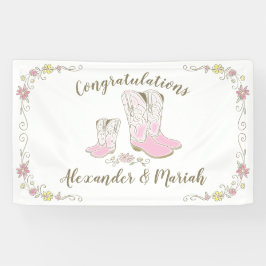 Cowgirl Baby Dusche Country Western Pink Girl Banner