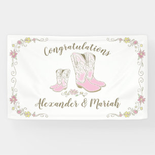 Cowgirl Baby Dusche Country Western Pink Girl Banner