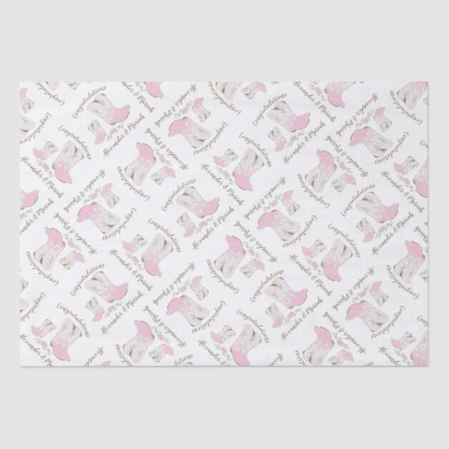Cowgirl Baby Dusche Country Western Pink Girl Seidenpapier (Vorderseite)