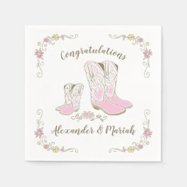 Cowgirl Baby Dusche Country Western Pink Girl Serviette