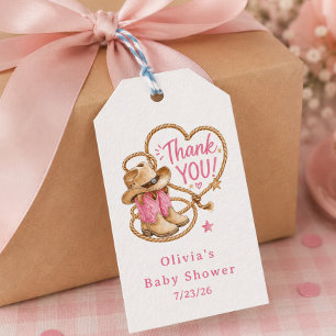 Cowgirl-Baby-Party-Geschenk-Anhänger Geschenkanhänger
