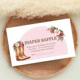 Cowgirl-Baby-Party-Windel-Raffel Begleitkarte
