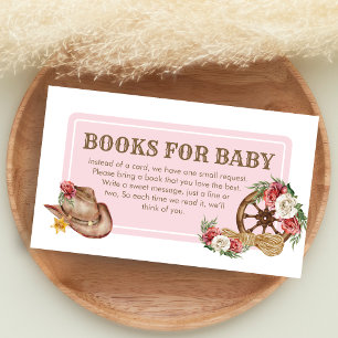 Cowgirl-Baby-Shower-Bücher für Baby Begleitkarte
