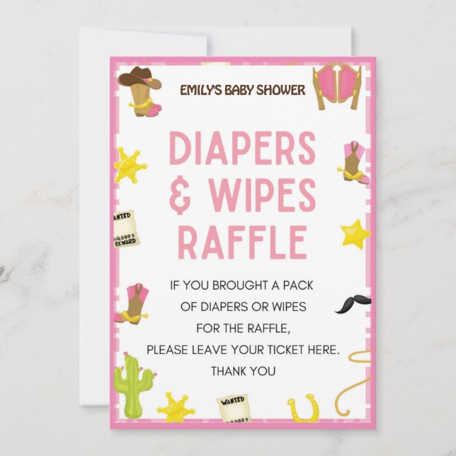 Cowgirl Baby Showgame - Bearbeitbarer Name, 12x18 Einladung (Vorderseite)