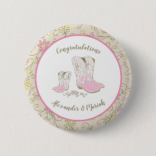 Cowgirl Babydusche Button