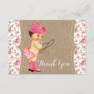 Cowgirl Babydusche Danke Karte