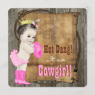 Cowgirl Babydusche Einladung