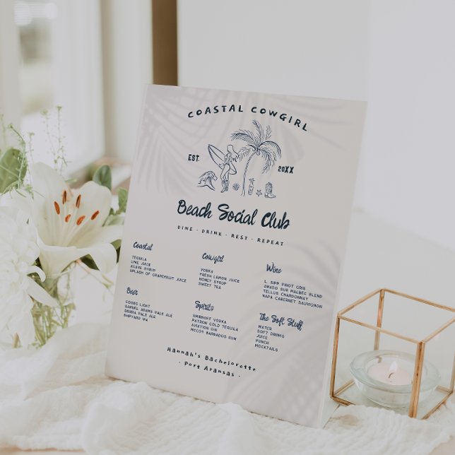 Cowgirl Bachelorette | Bar Menu Sockelschild (Von Creator hochgeladen)