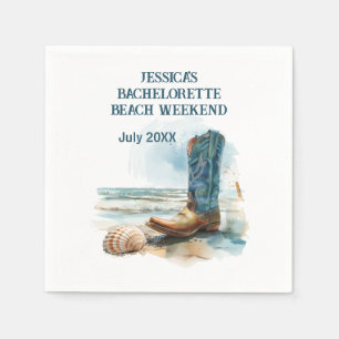 Cowgirl Bachelorette Beach Weekend Serviette