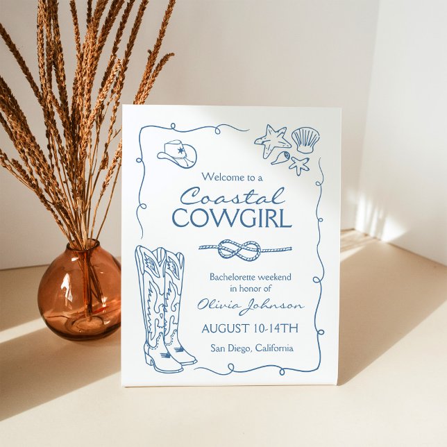 Cowgirl Bachelorette Weekend Party Sockelschild (Von Creator hochgeladen)
