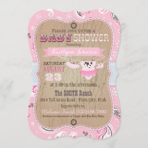 Cowgirl Bandanna Tutu Babydusche Einladung