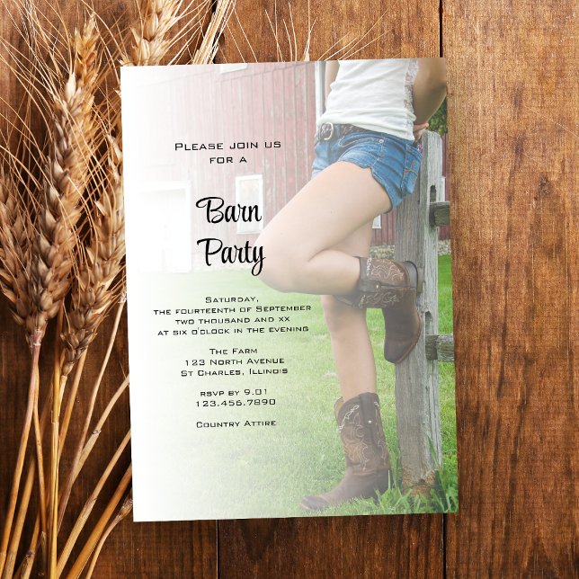 Cowgirl Barn Party Einladung (Von Creator hochgeladen)