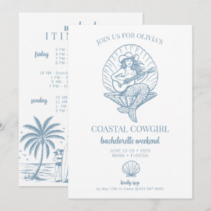 Cowgirl Beach Bachelorette Wochenende Einladung
