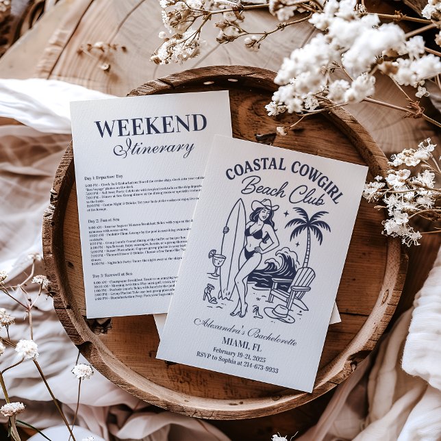 Cowgirl Beach Club Bachelorette Einladung (Von Creator hochgeladen)