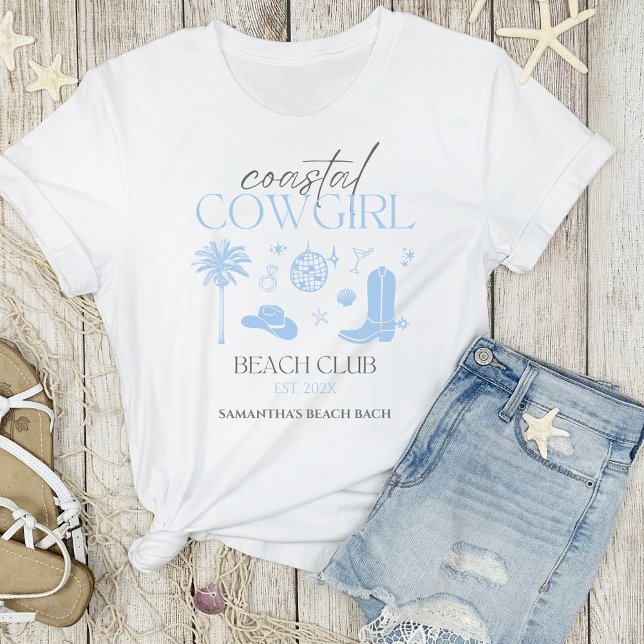 Cowgirl Beach Club Bachelorette T-Shirt (Coastal Cowgirl Beach Club Matching Bachelorette Weekend T-shirt)
