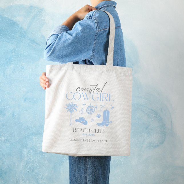 Cowgirl Beach Club Bachelorette Tragetasche (Coastal Cowgirl Bachelorette Favors Tote Bag)