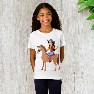 Cowgirl beim Reiten eines Pferdes T - Shirt