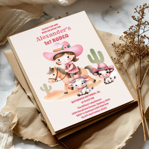 Cowgirl Birthday 1. Rodeo Einladung