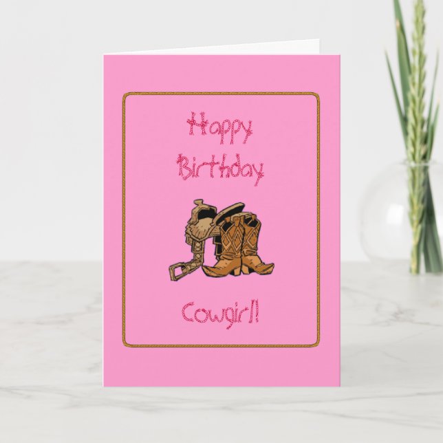 Cowgirl Birthday Card Karte (Vorderseite)