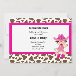 Cowgirl Birthday Einladung