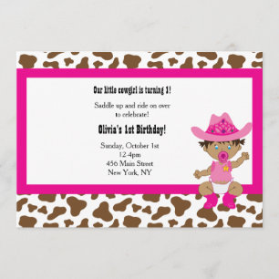 Cowgirl Birthday Einladung