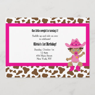 Cowgirl Birthday Einladung