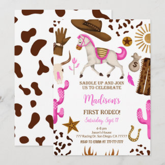 Cowgirl Birthday Einladung