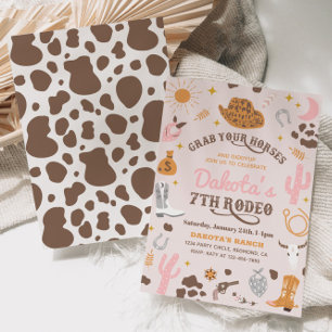 Cowgirl Birthday Einladung 7. Rodeo - Einladung